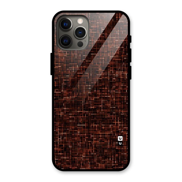 Criss Cross Brownred Pattern Glass Back Case for iPhone 12 Pro Max
