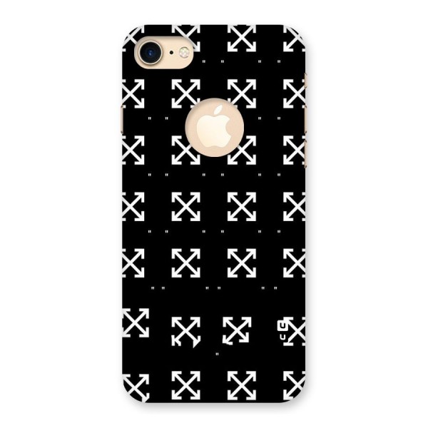 Cross Arrow Black Back Case for iPhone 7 Logo Cut