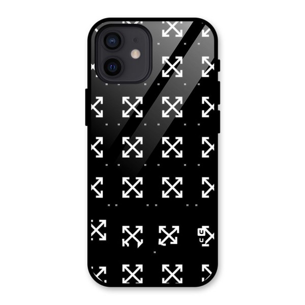 Cross Arrow Black Glass Back Case for iPhone 12