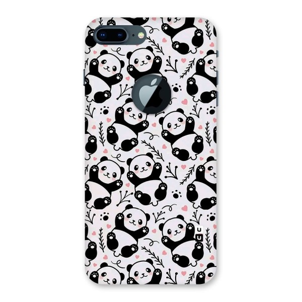 Cute Adorable Panda Pattern Back Case for iPhone 7 Plus Logo Cut