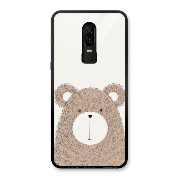 Cute Bear Glass Back Case for OnePlus 6