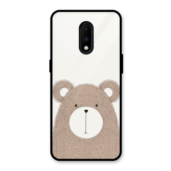 Cute Bear Glass Back Case for OnePlus 7
