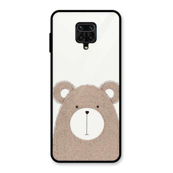 Cute Bear Glass Back Case for Redmi Note 9 Pro Max