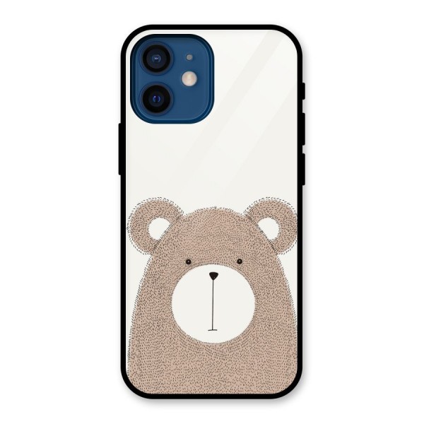 Cute Bear Glass Back Case for iPhone 12 Mini