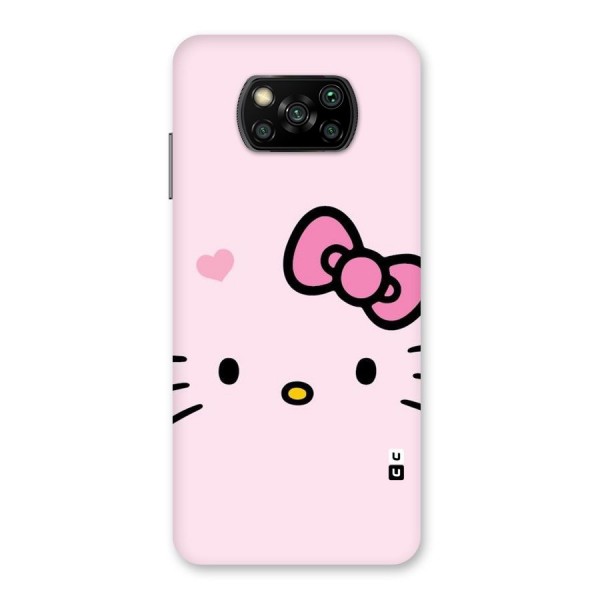 Cute Bow Face Back Case for Poco X3