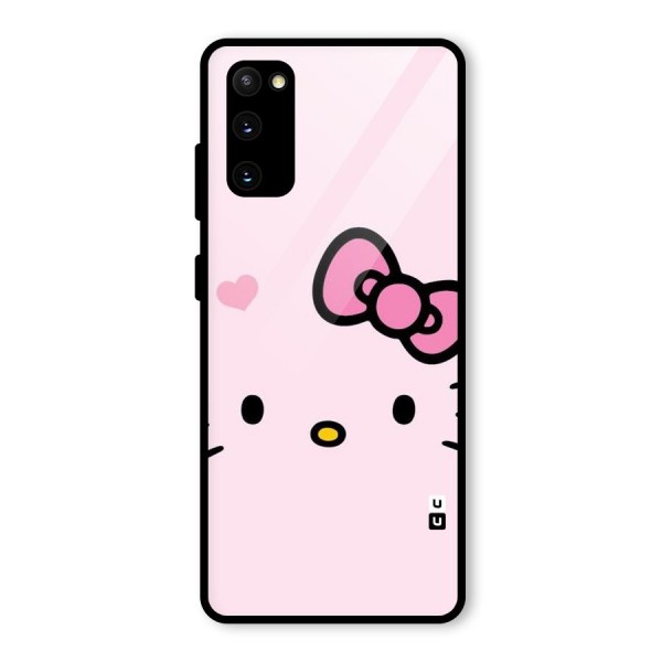 Cute Bow Face Glass Back Case for Galaxy S20 FE