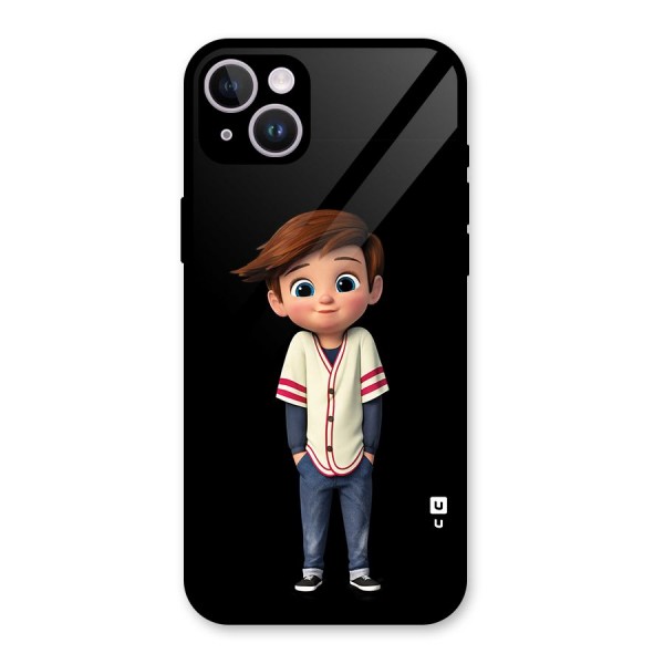 Cute Boy Tim Glass Back Case for iPhone 14 Plus
