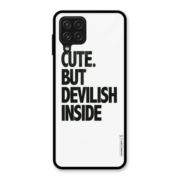 Cute But Devil Glass Back Case for Galaxy A22 4G