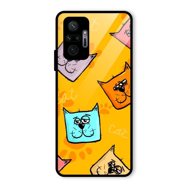Cute Cat Pattern Glass Back Case for Redmi Note 10 Pro Max