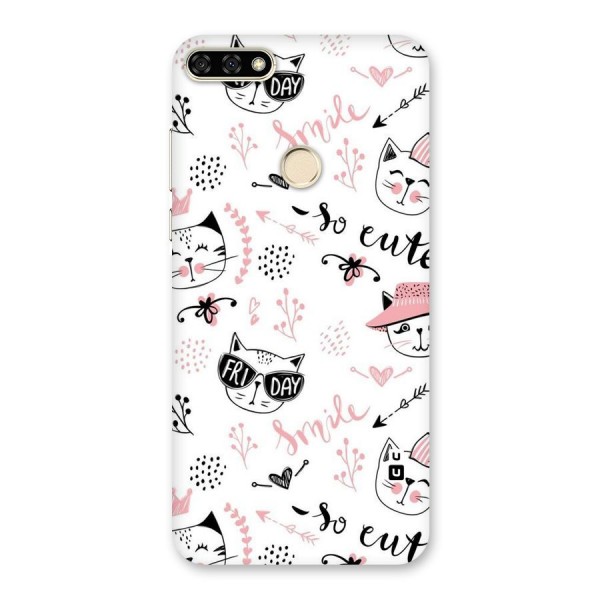Cute Cat Swag Back Case for Honor 7A