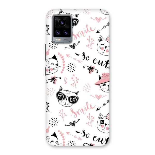 Cute Cat Swag Back Case for Vivo V20