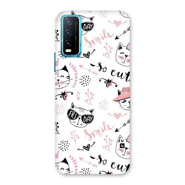 Cute Cat Swag Back Case for Vivo Y20