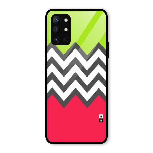 Cute Chevron Glass Back Case for OnePlus 9R