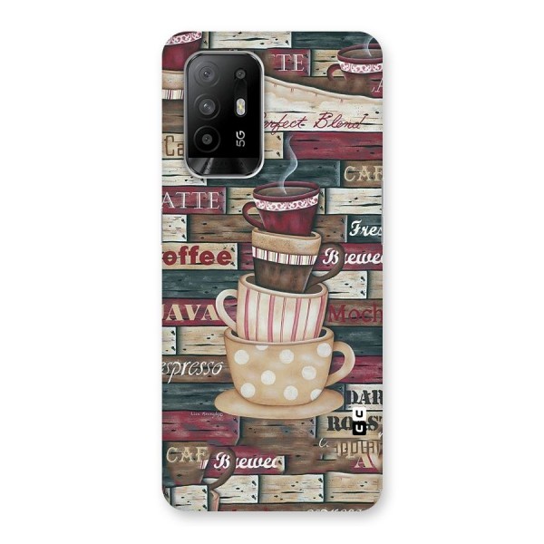 Cute Coffee Cups Back Case for Oppo F19 Pro Plus 5G