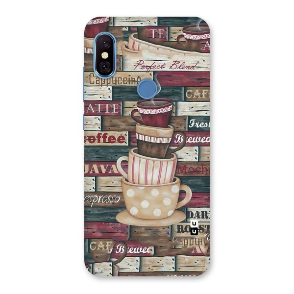 Cute Coffee Cups Back Case for Redmi Note 6 Pro