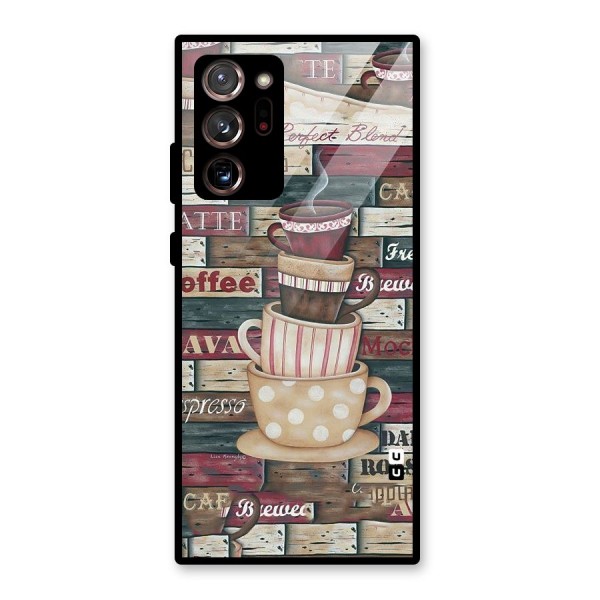 Cute Coffee Cups Glass Back Case for Galaxy Note 20 Ultra