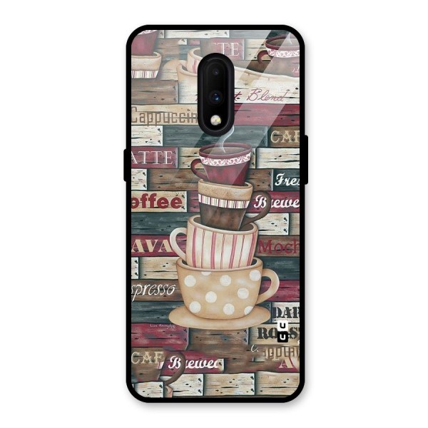 Cute Coffee Cups Glass Back Case for OnePlus 7