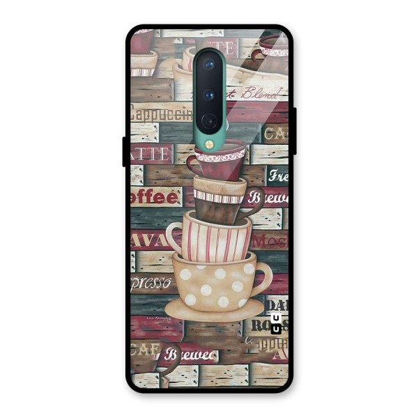 Cute Coffee Cups Glass Back Case for OnePlus 8