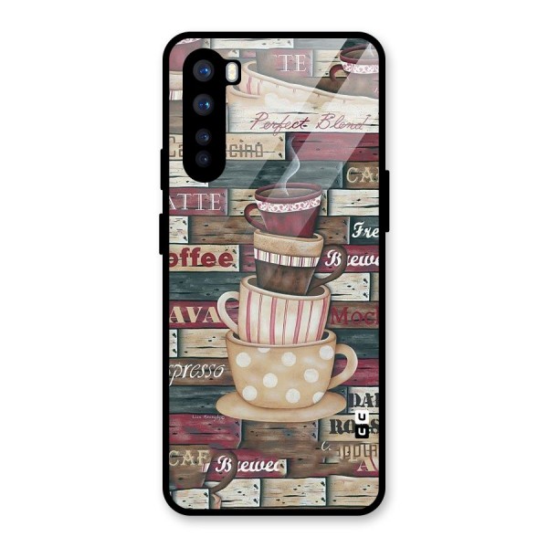 Cute Coffee Cups Glass Back Case for OnePlus Nord