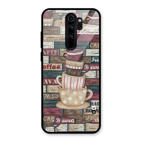 Cute Coffee Cups Glass Back Case for Redmi Note 8 Pro