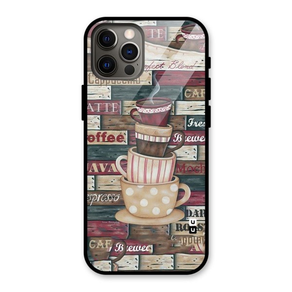 Cute Coffee Cups Glass Back Case for iPhone 12 Pro