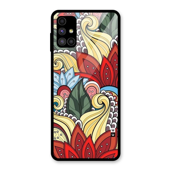 Cute Doodle Glass Back Case for Galaxy M51