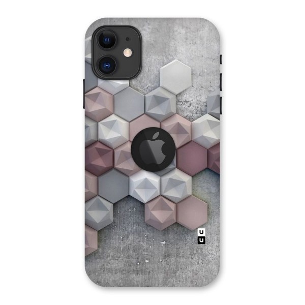 Cute Hexagonal Pattern Back Case for iPhone 11 Logo Cut