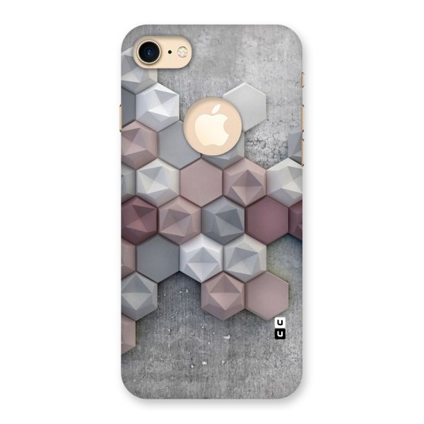 Cute Hexagonal Pattern Back Case for iPhone 7 Logo Cut