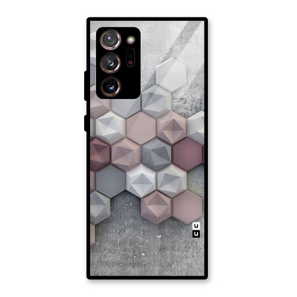 Cute Hexagonal Pattern Glass Back Case for Galaxy Note 20 Ultra
