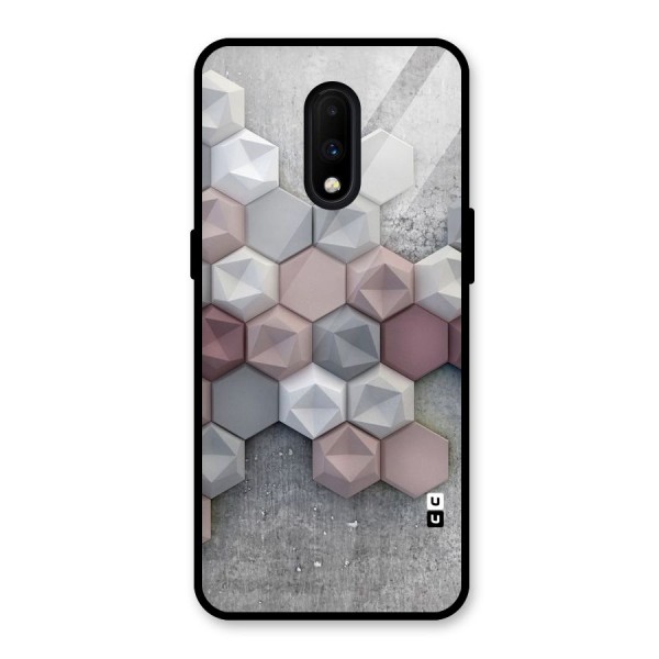 Cute Hexagonal Pattern Glass Back Case for OnePlus 7