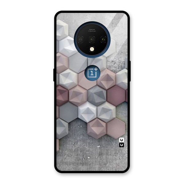 Cute Hexagonal Pattern Glass Back Case for OnePlus 7T