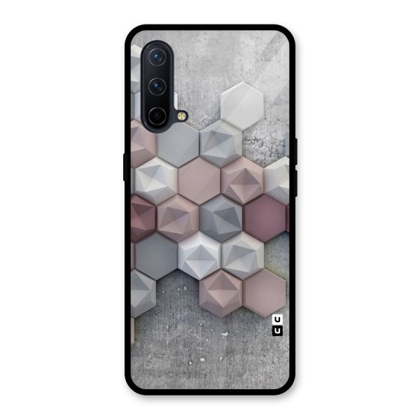 Cute Hexagonal Pattern Glass Back Case for OnePlus Nord CE 5G