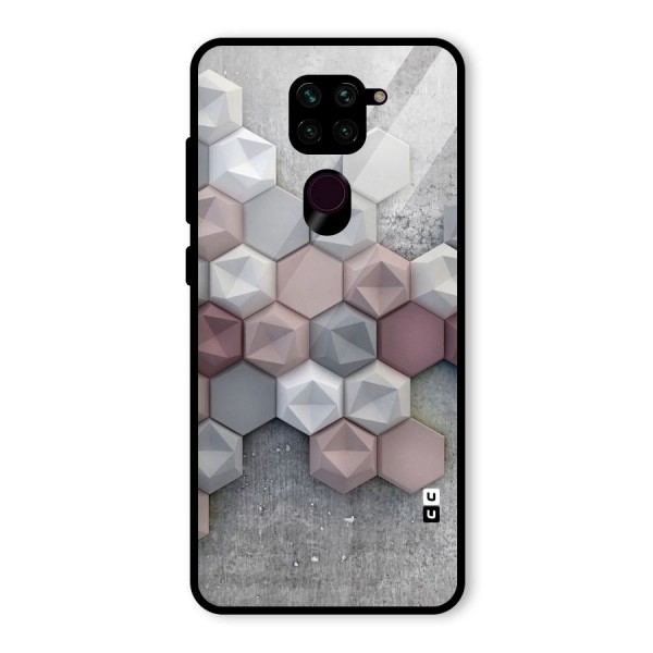 Cute Hexagonal Pattern Glass Back Case for Redmi Note 9