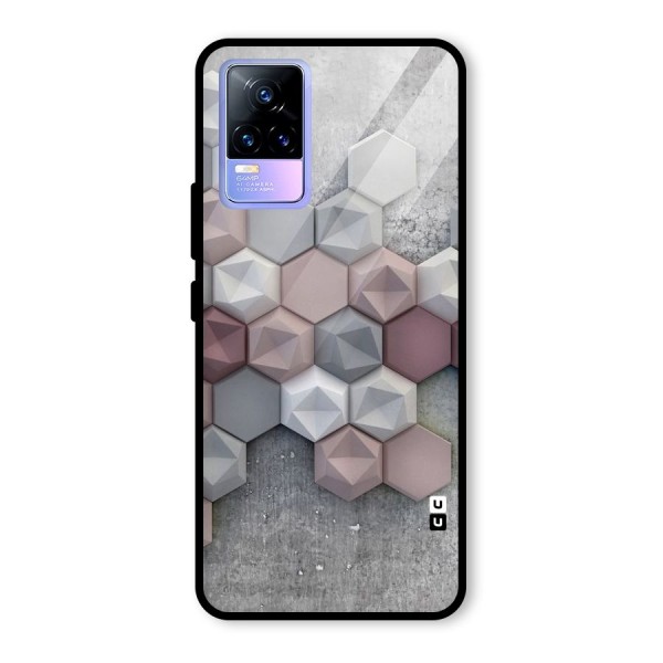 Cute Hexagonal Pattern Glass Back Case for Vivo Y73