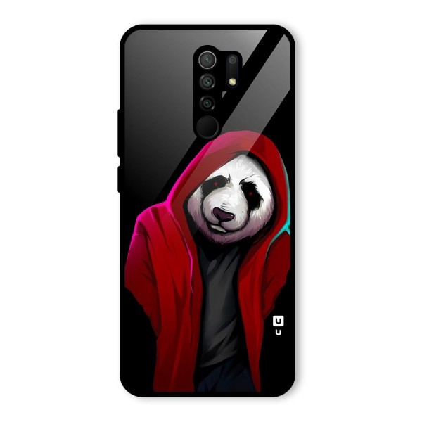 Cute Hoodie Panda Glass Back Case for Redmi 9 Prime