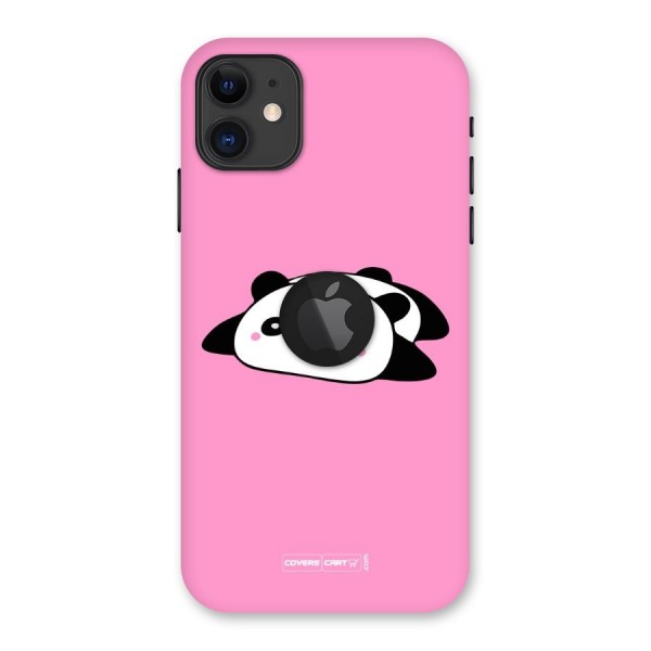 Cute Lazy Panda Back Case for iPhone 11 Logo Cut