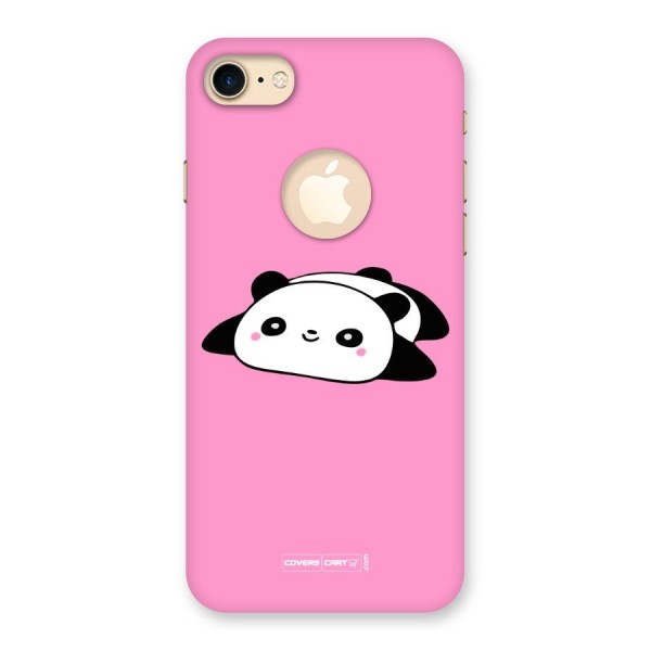 Cute Lazy Panda Back Case for iPhone 7 Logo Cut