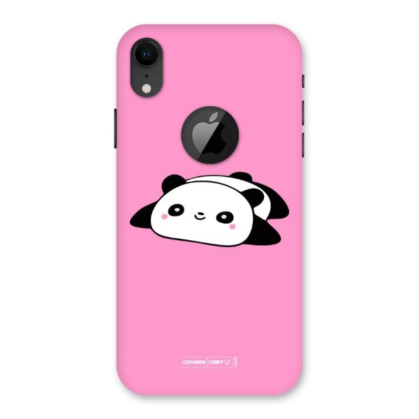 Cute Lazy Panda Back Case for iPhone XR Logo Cut