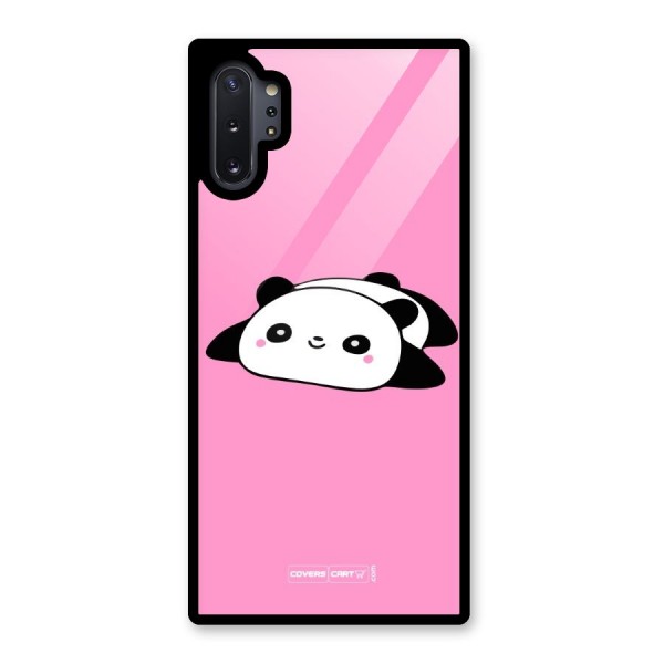 Cute Lazy Panda Glass Back Case for Galaxy Note 10 Plus