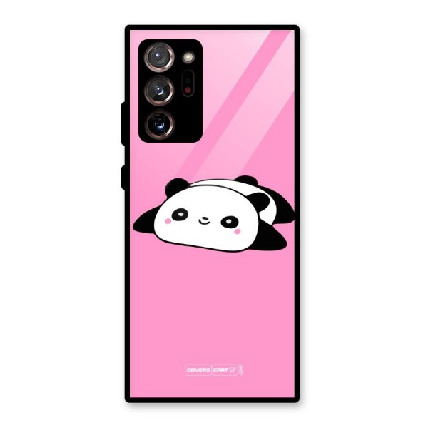 Cute Lazy Panda Glass Back Case for Galaxy Note 20 Ultra