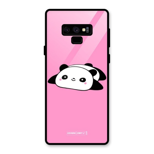 Cute Lazy Panda Glass Back Case for Galaxy Note 9