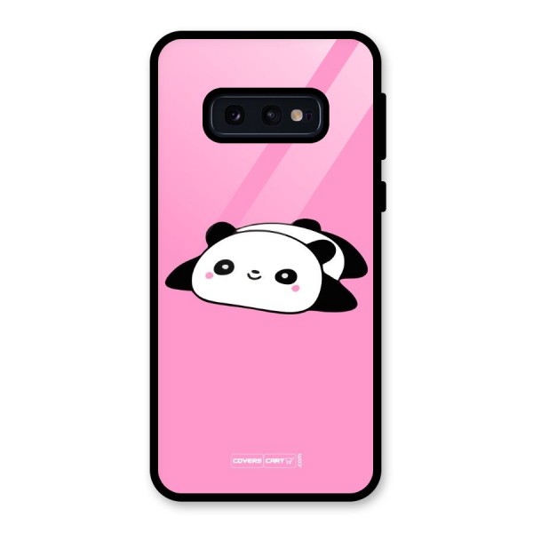 Cute Lazy Panda Glass Back Case for Galaxy S10e