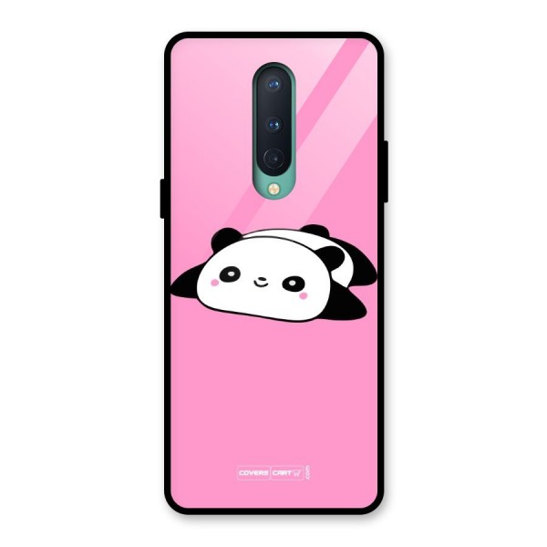 Cute Lazy Panda Glass Back Case for OnePlus 8