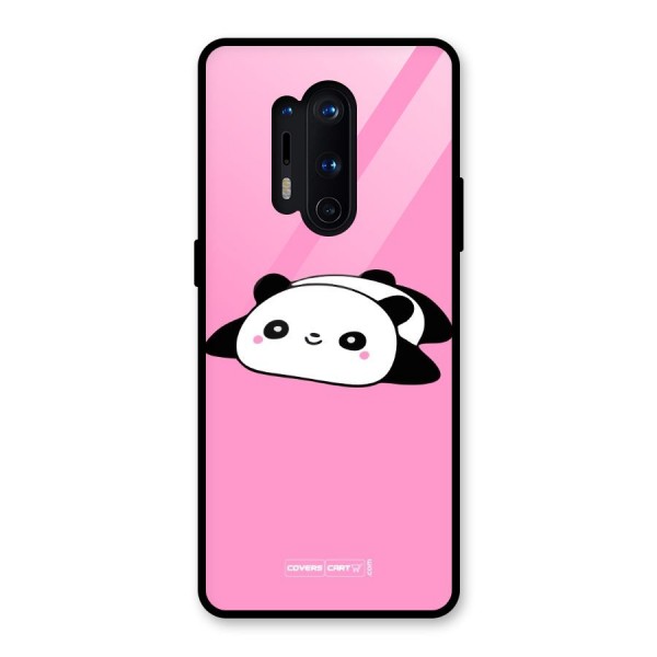 Cute Lazy Panda Glass Back Case for OnePlus 8 Pro