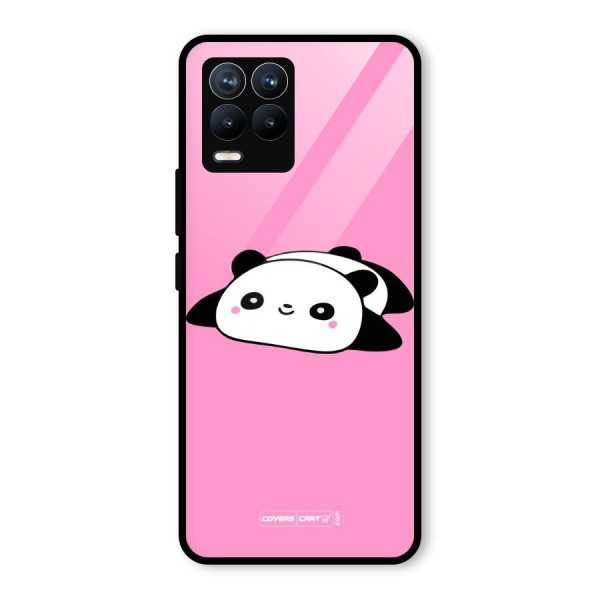 Cute Lazy Panda Glass Back Case for Realme 8 Pro