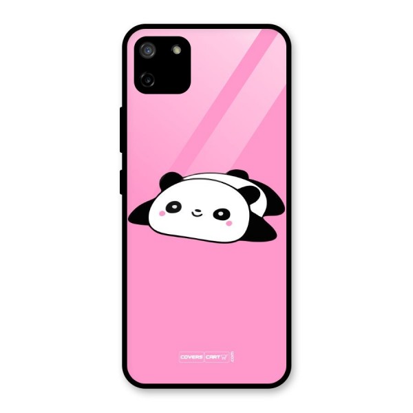 Cute Lazy Panda Glass Back Case for Realme C11