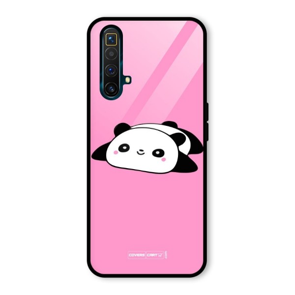 Cute Lazy Panda Glass Back Case for Realme X3