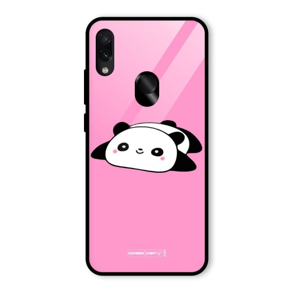 Cute Lazy Panda Glass Back Case for Redmi Note 7