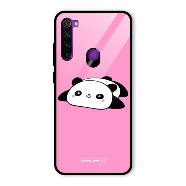 Cute Lazy Panda Glass Back Case for Redmi Note 8