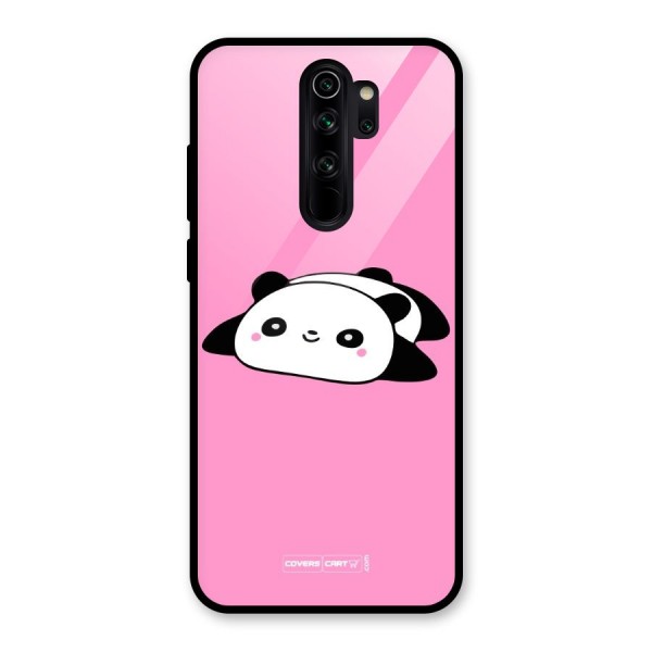 Cute Lazy Panda Glass Back Case for Redmi Note 8 Pro